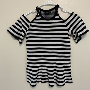 Ann Taylor STRIPED COLD SHOULDER TOP
